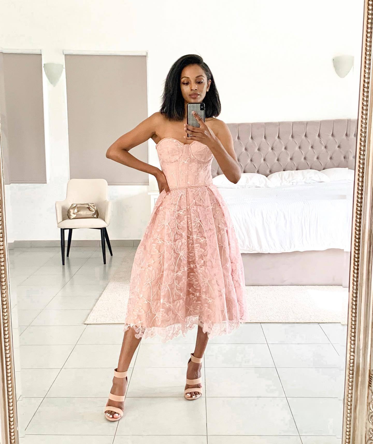Fiona Printed Lace Corset Dress