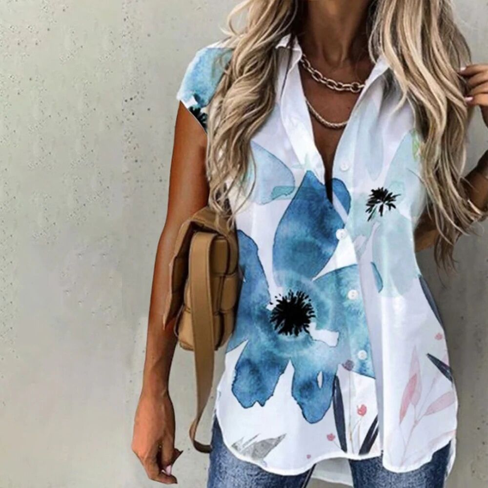Elegant Loose Women Shirts Fashion  Shirts Women Print Casual Tops Ladies