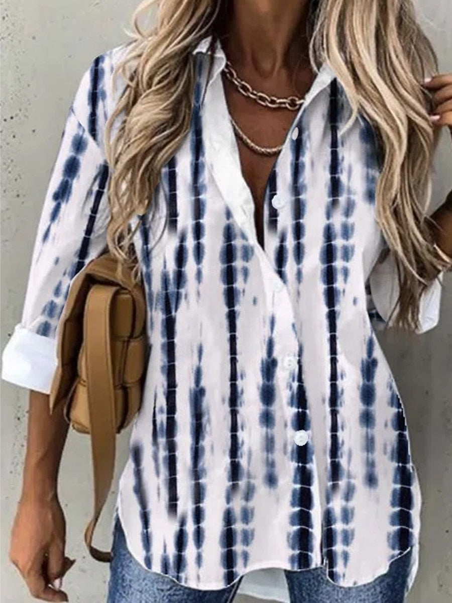Elegant Loose Women Shirts Fashion  Shirts Women Print Casual Tops Ladies